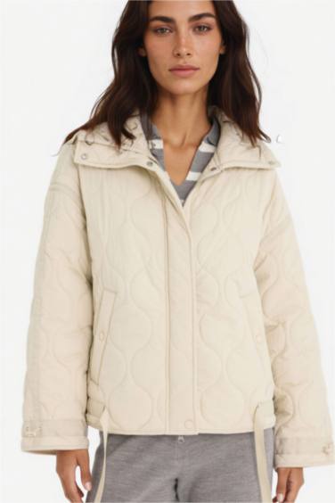 Su Geçirmez Regular Fit Çıtçıtlı Fermuarlı Kapitoneli Mont