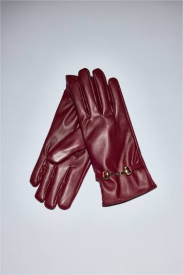 Woman Faux Leather Gloves
