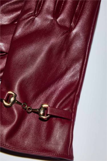 Woman Faux Leather Gloves