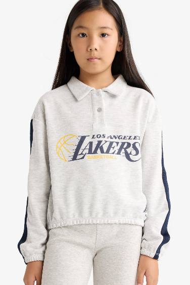 Sweat NBA Los Angeles Lakers à col polo pour fille