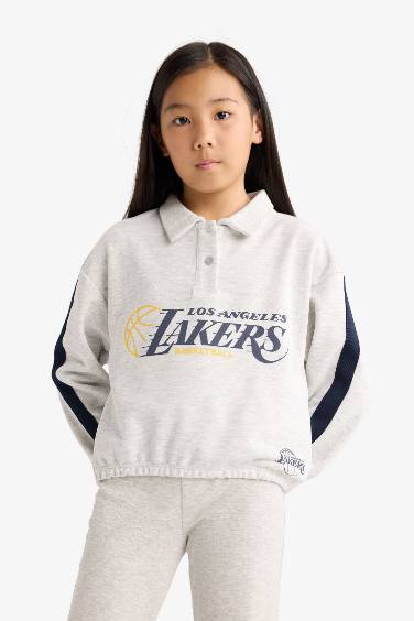 Sweat NBA Los Angeles Lakers à col polo pour fille