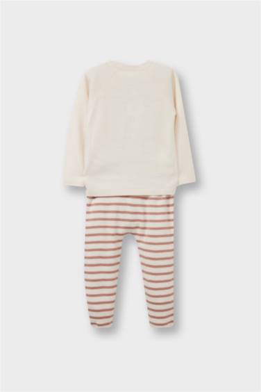 سيت تريكو جاكيت وبنطلون بطبعة دب - قطعتين