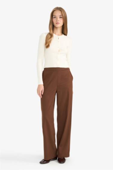 بنطلون وايد ليج برجل واسع