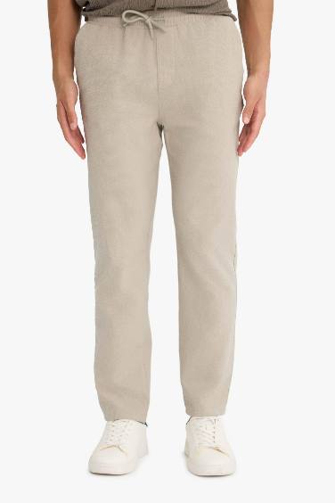 بنطلون جوجر فيت قطن كاكي فاتح