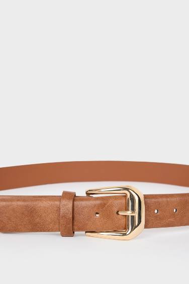 حزام جلد صناعي بمشبك كبير