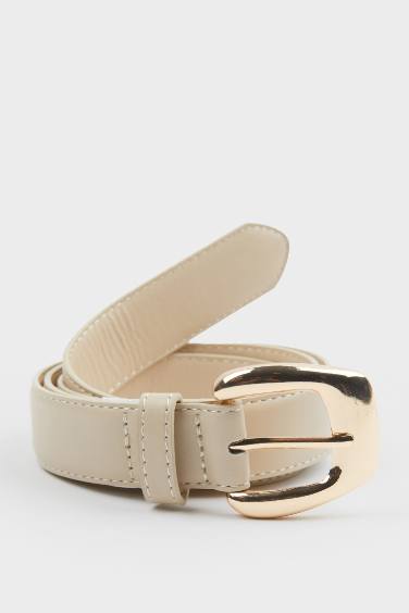 Ceinture en simili cuir avec grande boucle pour femme