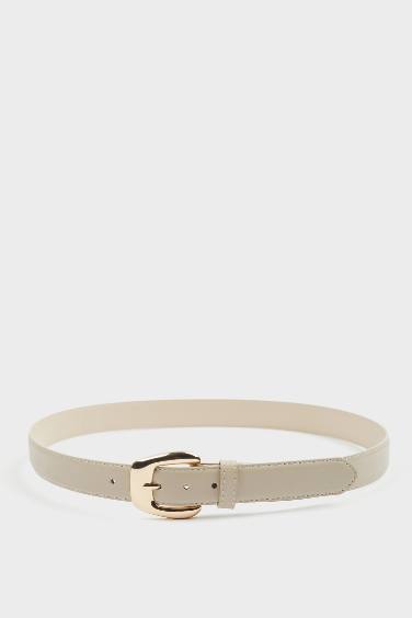 Ceinture en simili cuir avec grande boucle pour femme