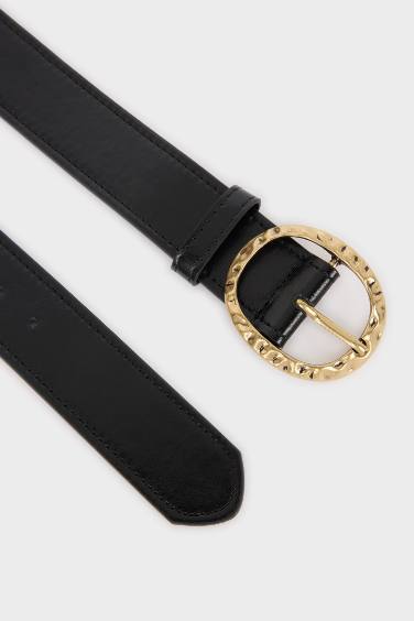 Kadın Büyük Toka Suni Deri Jean Kemeri