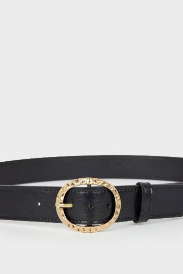 Kadın Büyük Toka Suni Deri Jean Kemeri