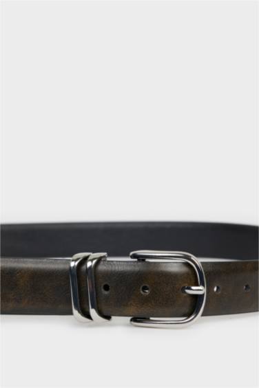 Kadın Oval Toka Suni Deri Jean Kemeri