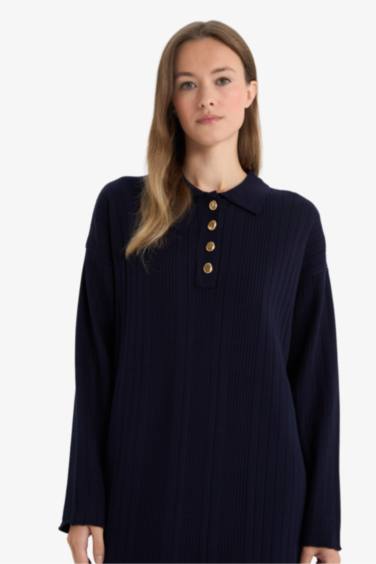 فستان تريكو كم طويل