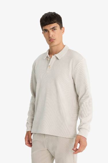 Regular Fit Polo Yaka Sweatshirt