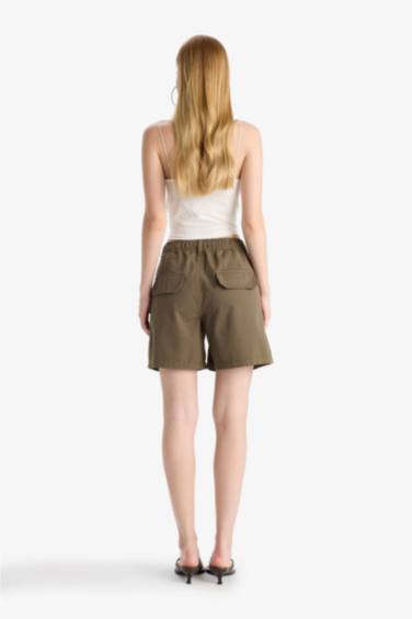 %100 Pamuk Normal Bel Gabardin Şort - Görsel 7