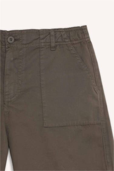 %100 Pamuk Normal Bel Gabardin Şort - Görsel 9