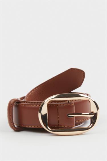 Kadın Büyük Toka Suni Deri Jean Kemeri