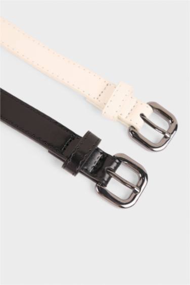 Kadın Suni Deri 2'li Günlük Kemer