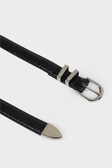 Kadın Oval Toka Suni Deri 2'li Günlük Kemer