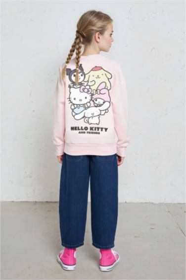 Girl Hello Kitty Oversize Fit Polo Neck Sweatshirt