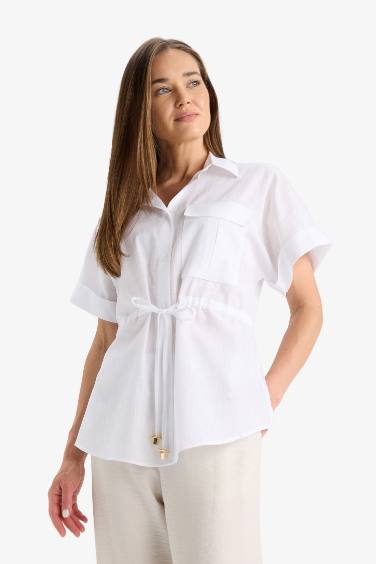 Regular Fit Shirt Collar Short Sleeve Shirt
