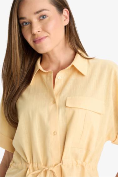 Regular Fit Shirt Collar Short Sleeve Shirt