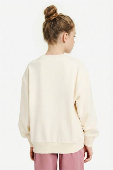 Kız Çocuk NBA Oversize Geniş Kalıp Bisiklet Yaka Sweatshirt