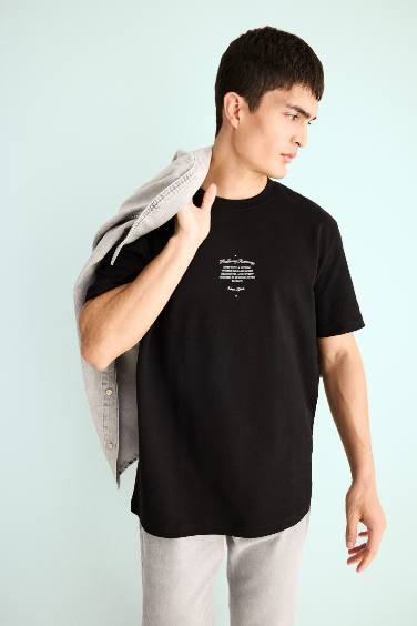 Regular Fit Crew Neck Printed Short Sleeve T-Shirt