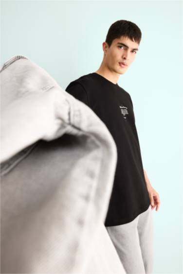 Regular Fit Crew Neck Printed Short Sleeve T-Shirt