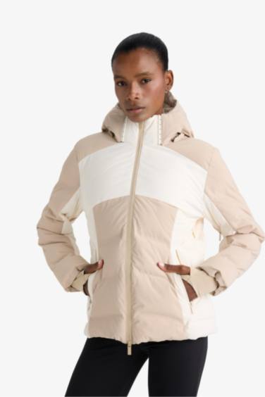 Su İtici Regular Fit Kapüşonlu Fermuarlı Kayak Montu