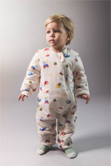 Combinaison en coton peigné imprimée véhicules à manches longues 1,6 TOG pour bébé garçon