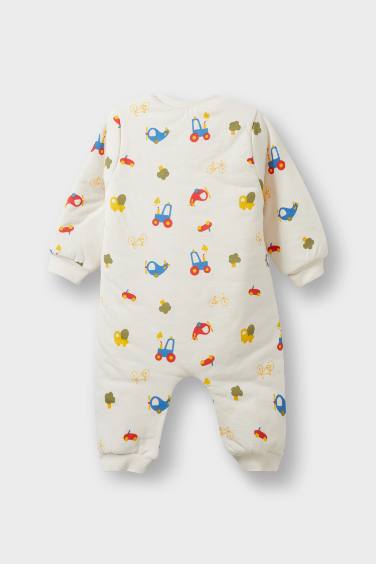 Combinaison en coton peigné imprimée véhicules à manches longues 1,6 TOG pour bébé garçon