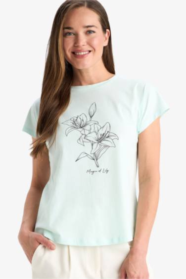 Regular Fit Crew Neck Floral T-Shirt