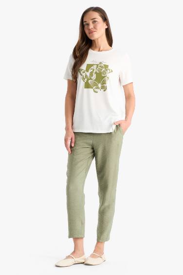 Crew Neck Floral Short Sleeve T-Shirt