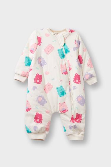 Baby Girl 1.6 Tog Fiber Patterned Jumpsuit