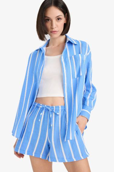 Шорты A-кроя с нормальной посадкой и короткой длиной трубки, муслин