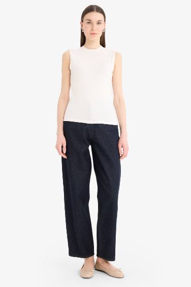 Regular Fit Fitilli Kaşkorse Basic Düz Kolsuz Tesettür Tunik