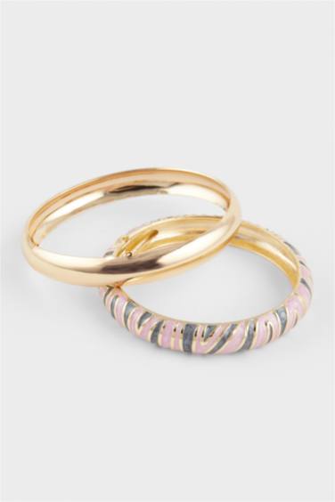 Lot de 2 Bracelets dorés pour femme