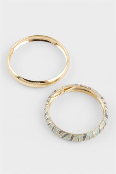 Woman 2 Piece Golden Bracelets