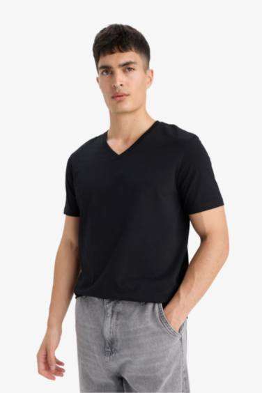 v жаға Қысқа жеңді футболка