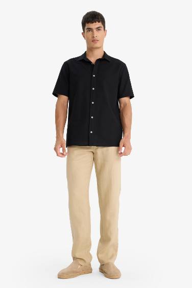 Chemise en coton à manches courtes Coupe régulière