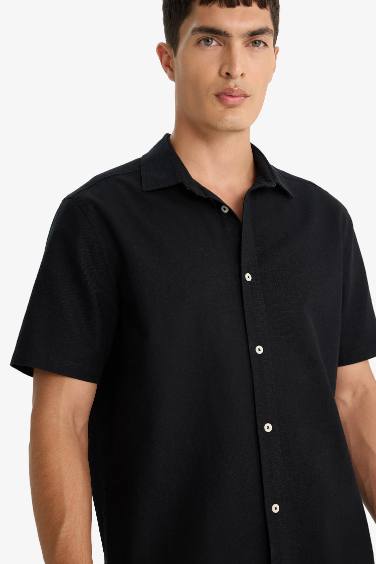 Chemise en coton à manches courtes Coupe régulière