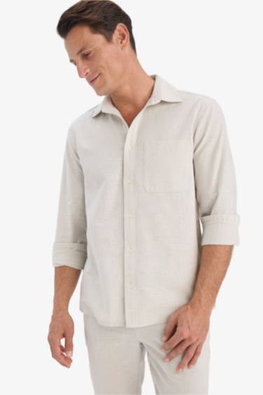 поло жаға мақта Ұзын жеңді көйлек