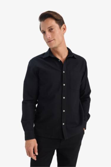 поло жаға мақта Ұзын жеңді көйлек