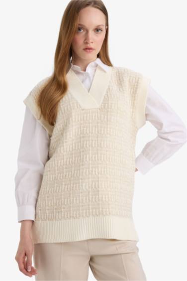 Gilet en maille à col V Coupe ample