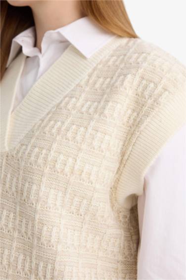 Gilet en maille à col V Coupe ample