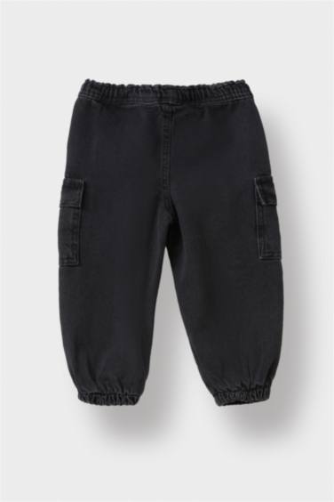 Erkek Bebek Beli Lastikli Jogger Fit Jean Pantolon