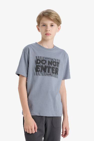 تيشيرت ولادي نص ردن مطبوع قصة عادية