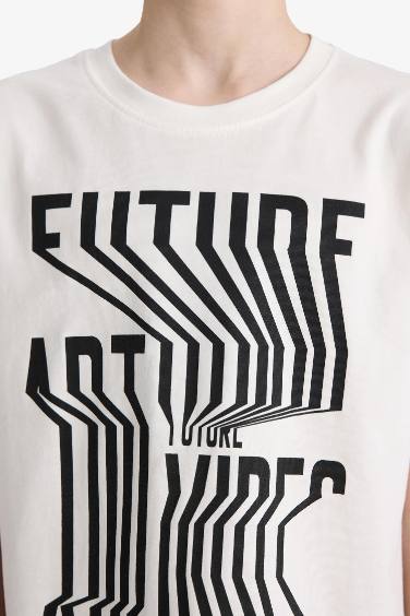 Boy Crew Neck Short Sleeve Printed T-Shirt