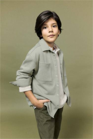 قميص بولو اولادي كم طويل اوفر سايز