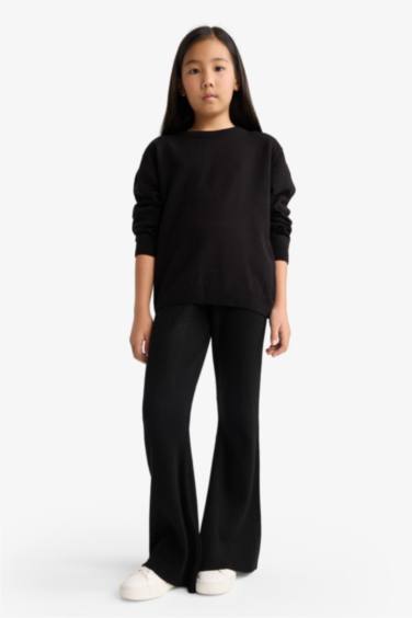 Girl Elastic Waist Flare Fit Trousers