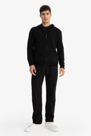 Cardigan en maille zippé à capuche Coupe décontractée